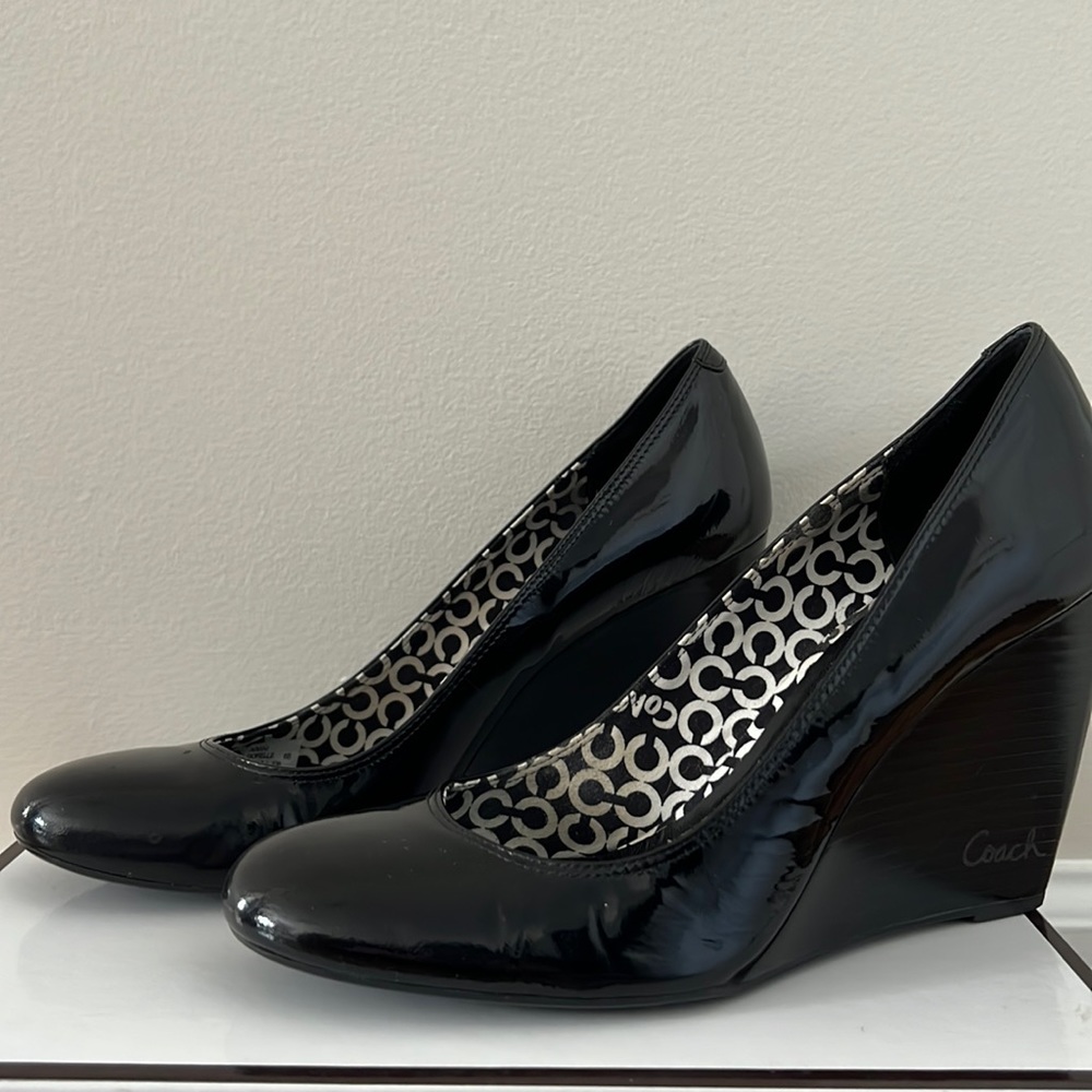 Coach Patent Wedges